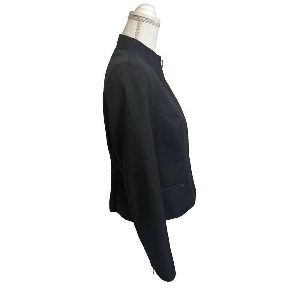 VTG Pendleton Women's 10 Dark Gray Zip Up Blazer Jacket Virgin Wool - Picture 5 of 8
